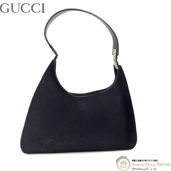グッチ （GUCCI） スエード セミショルダー バッグ 肩掛け 0013767 ブラック【中古】