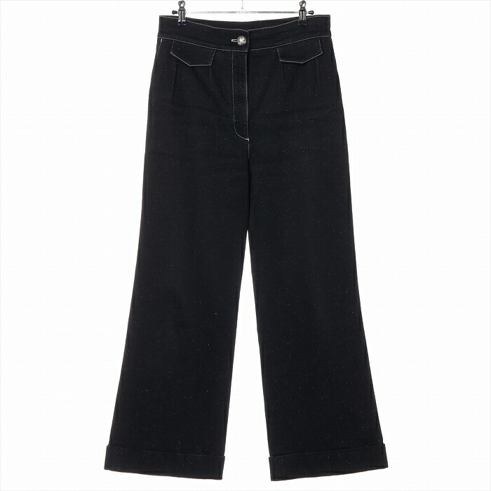 楽天市場】CHANEL シャネル ココステッチ ツイードラインデニムパンツ