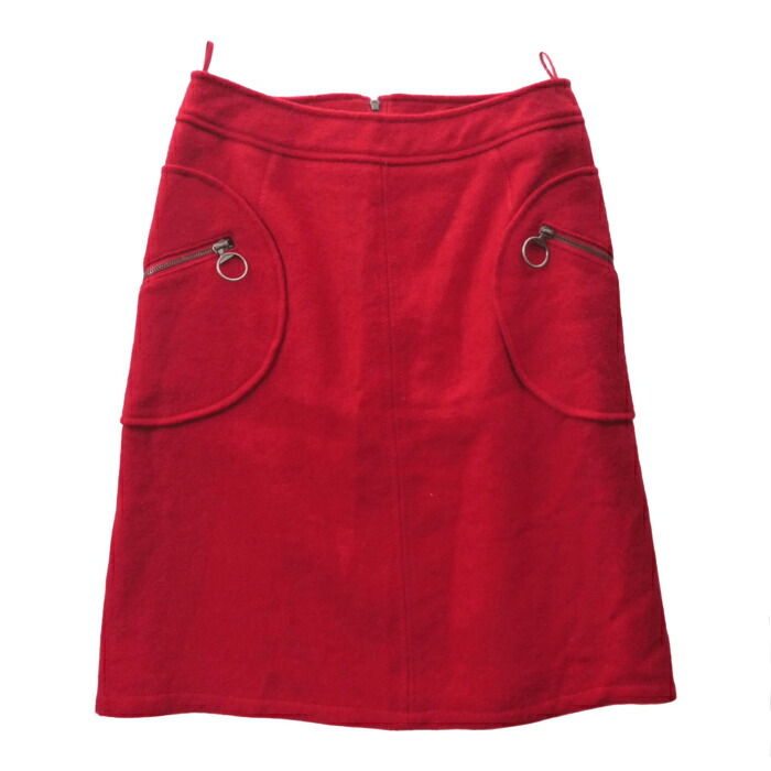 プラダ （PRADA） プラダスポーツ サークルデザイン スカート 38 レッド ウェア【中古】