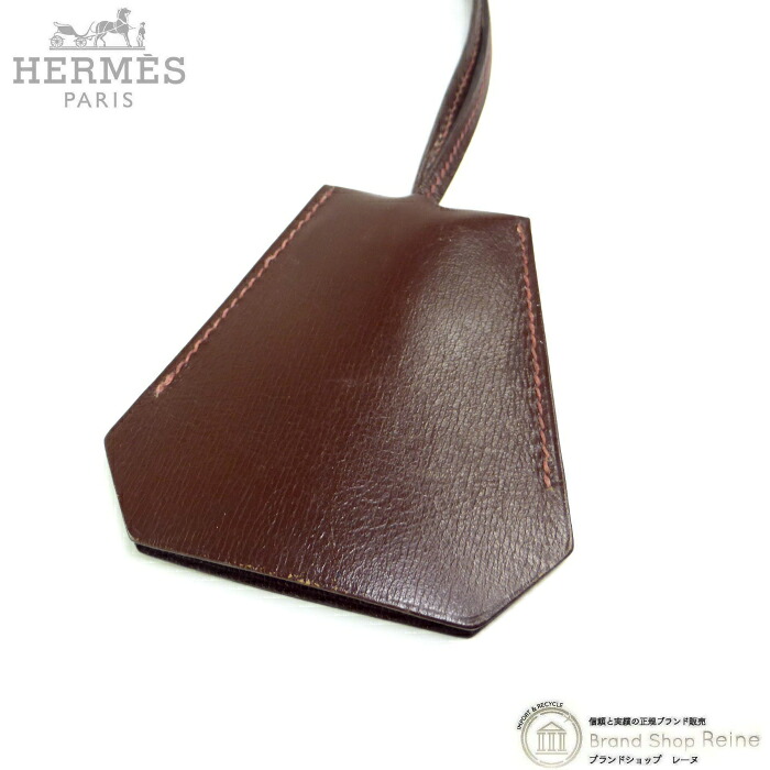 【2,000円OFFクーポンでお得！】エルメス （HERMES） クロシェット キーリング ストラップ ネックレス キーケース ボックスカーフ ダークブラウン □C刻 ヴィンテージ【中古】