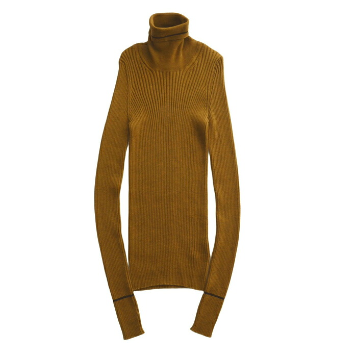 メゾン マルジェラ （Maison Margiela） ウール リブニット セーター タートルネック M マスタード S51HA1072 ウェア【中古】