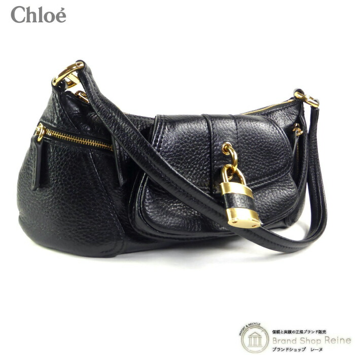 【SALE+更に2000円OFF引き換え証でお得！】クロエ （Chloe） THE99 カーフスキン 肩かけ 肩部 御徒面子 CHC24AS710N84 黒いこと×GO金具【新品】