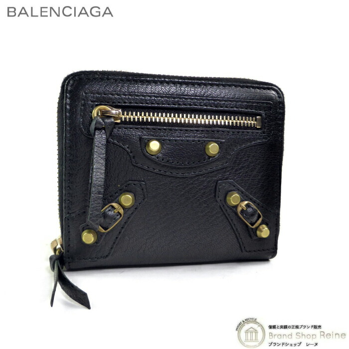 バレンシアガ （BALENCIAGA） シティ ラウンドジッパー パウダーコンパクト ウォレット 歌留多入れもの コインケース 272468 黒いこと【中古】