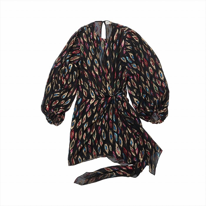 サンローラン （SAINT LAURENT） シルク ワンピース ＃F34 マルチカラー 487743  ウェア【中古】