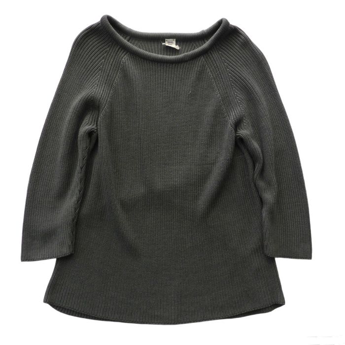 【2,000円OFFクーポンでお得！】エルメス （HERMES） シルク ミドルゲージ 畦編み ニット ハーフスリーブ 34 チャコール ウェア【中古】