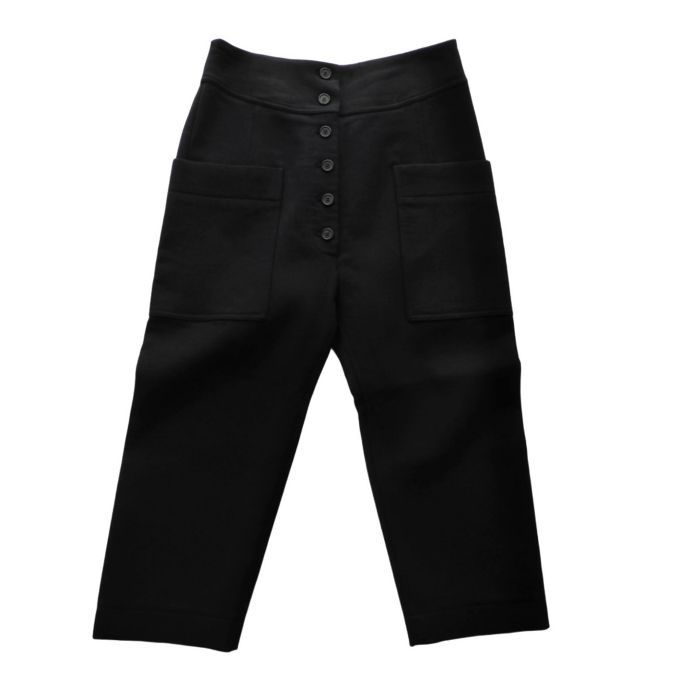セリーヌ （CELINE） ウール サルエル パンツ ボトムス 36 ブラック 2 1N73 ウェア フィービー期【中古】