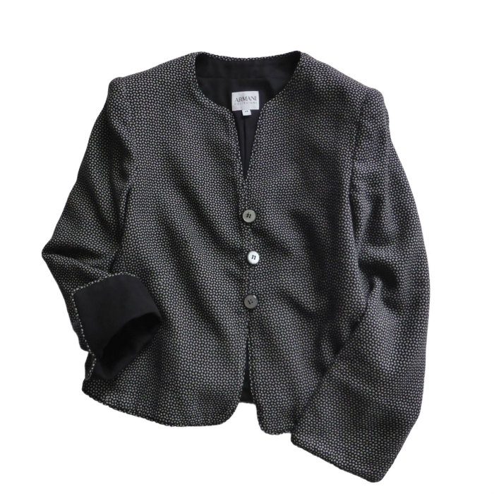 アルマーニ コレッツィオーニ （ARMANI COLLEZIONI） 否色つや 上衣 #46 薄墨色系 KMG05T 御召しもの【中古】