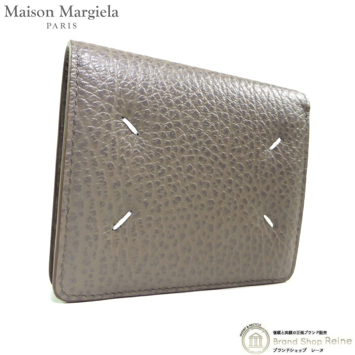 住みか マルジェラ （Maison Margiela） 4編み目 二つ折り ウォレット パウダーコンパクト 紙入れ グレイニーレザー S56UI0140 スファンクス【新品】