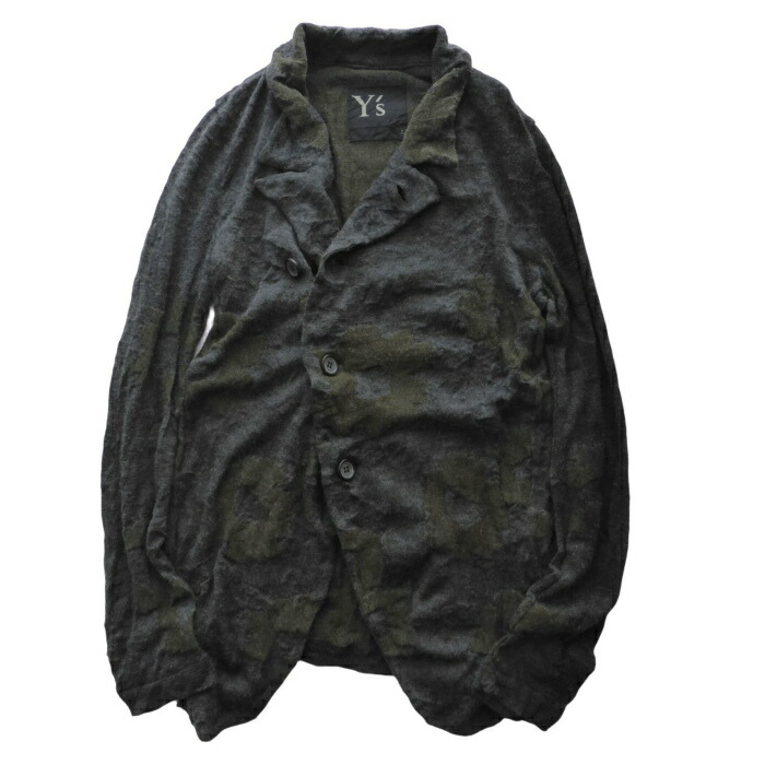 【SALE+更に2000円OFFクーポン券でお得！】ワイズ （Y’s） 花柄 ジャ差し固める 編み物 ジレー ラペル 上衣 #2 薄墨色系 YJ-K55-580 御召しもの【中古】
