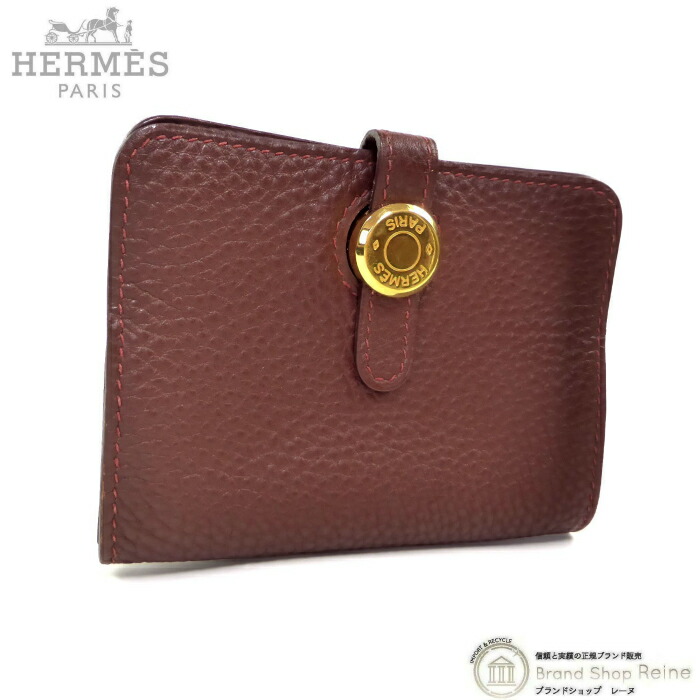 エルメス （HERMES） ドゴン 歌留多入れもの 名刺入れ トゴ 赤銅色系 □B刻 GO金具 ヴィンテージ【中古】