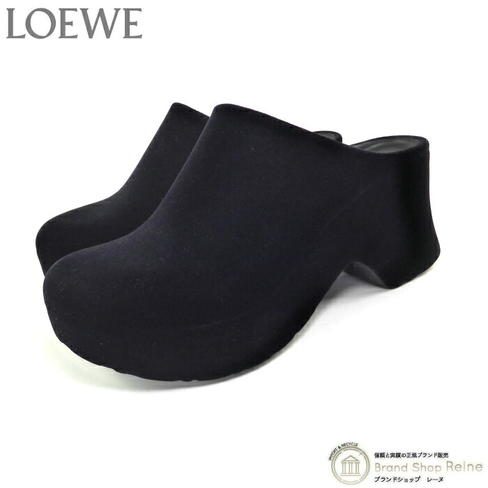 ロエベ （LOEWE） 天鵞絨 テラ質問用紙 クロッグ サンダル シューズ 靴 ＃37 黒いこと【中古】