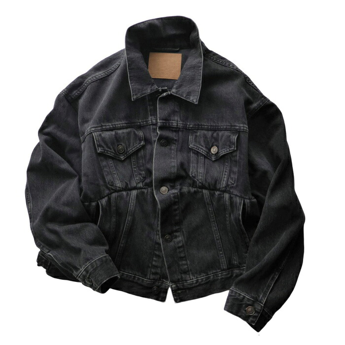 バレンシアガ （BALENCIAGA） Swing 律動的な調子 ジーンズ上衣 #34 黒いこと BL24 482125 お召しもの メンズ【中古】