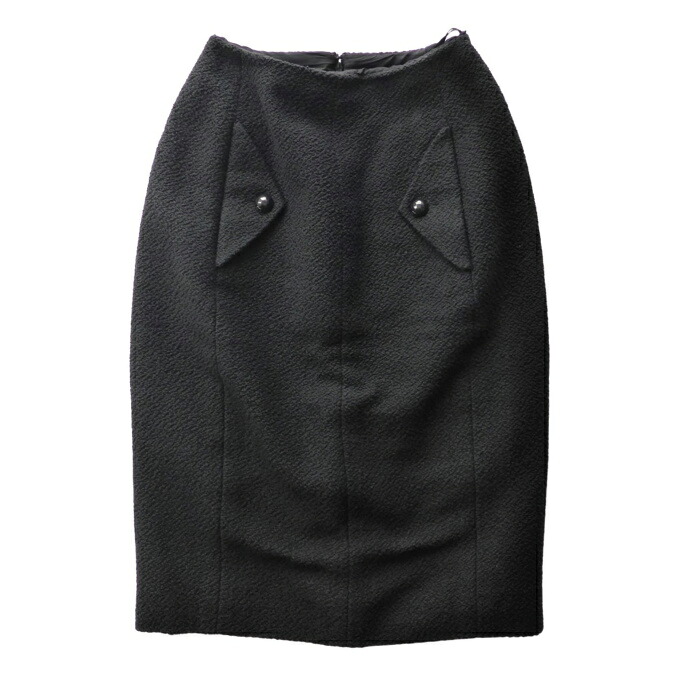 【2,000円OFFクーポンでお得!】シャネル (CHANEL) ウール フロントポケット タイト スカート #34 ブラック P43720 ウェア【中古】|ブランドショップ Reine