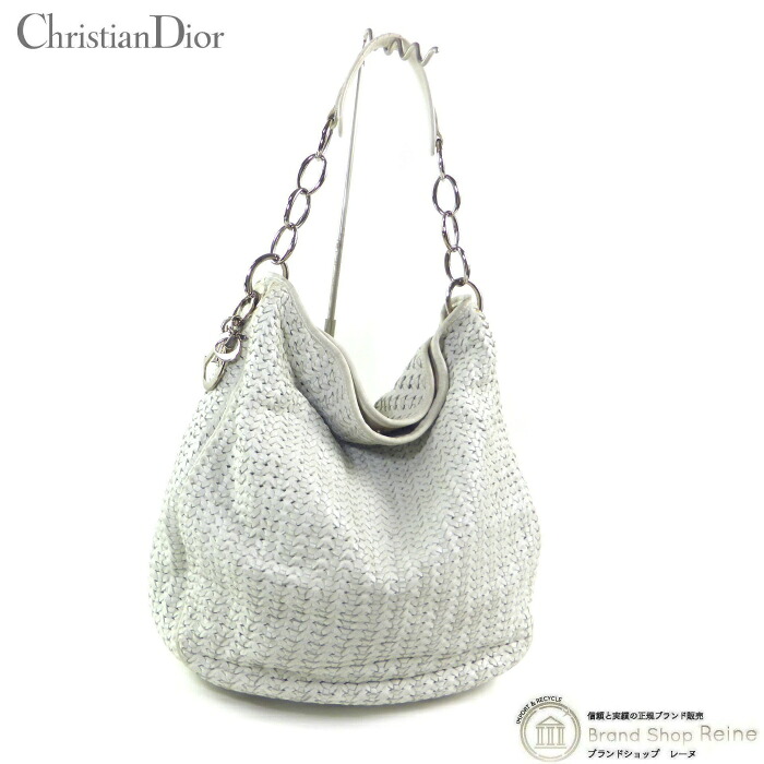 ディオール （Christian Dior） 編み込みなめし革 チェーン店 壱肩部 御徒面子 白いこと【中古】