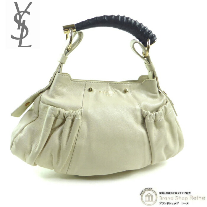 【SALE+更に2000円OFF引き換え証でお得！】イヴ・サンローラン （Yves Saint Laurent） モンバサ リヴ・ゴーシュ お手て 御徒面子 130158 ベージュ【中古】
