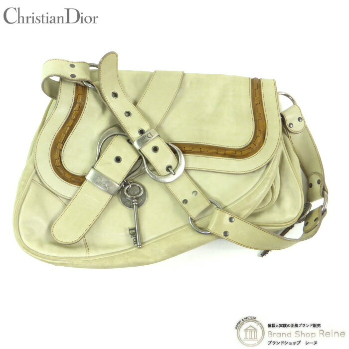 【2,000円OFFクーポンでお得！】ディオール （Dior） ガウチョ レザー 肩掛け ショルダーバッグ ベージュ【中古】｜ブランドショップ　Reine