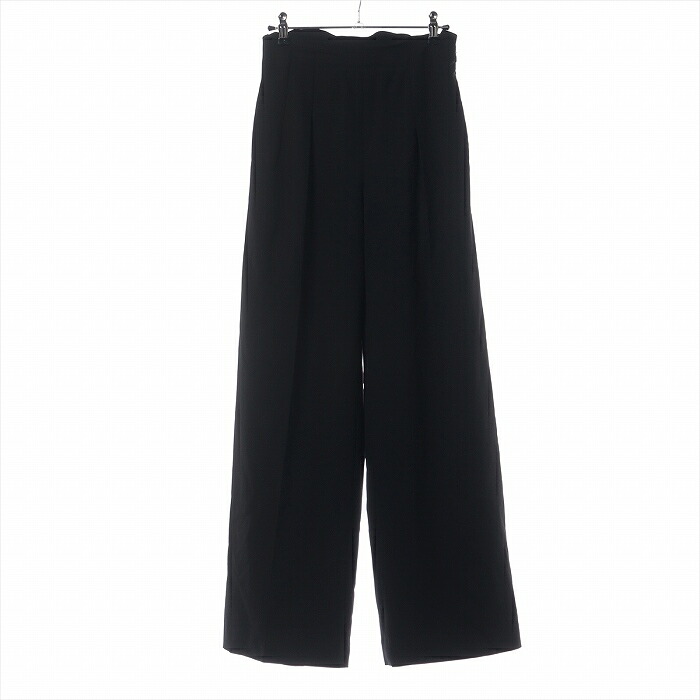 【SALE+更に2000円OFF引き換え証でお得！】エルメス （HERMES） 羊毛 広広とした引っ切りない スラックス 34 黒いこと 御召しもの【中古】