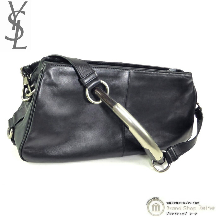 イヴ・サンローラン （Yves Saint Laurent） リヴ・ゴーシュ 肩部 御徒面子 黒いこと【中古】
