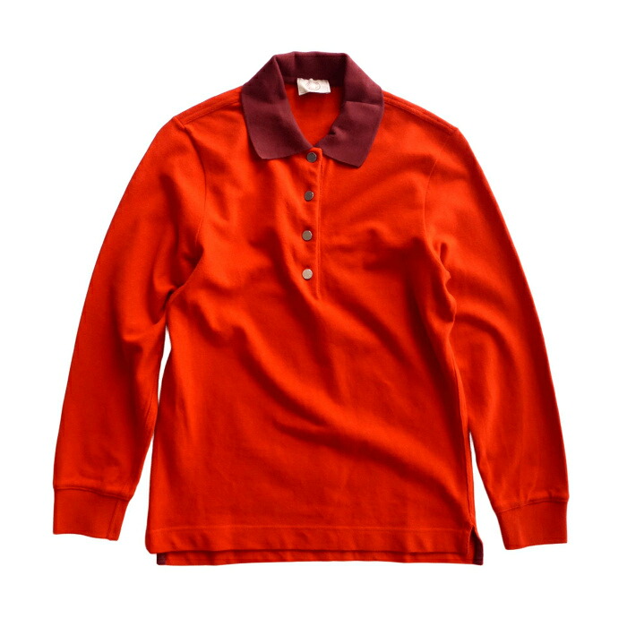 エルメス （HERMES） 綿織物 スポーツシャツ セリエボタン セリエタグ 長袖 #XS オレンジ色 お召しもの【中古】