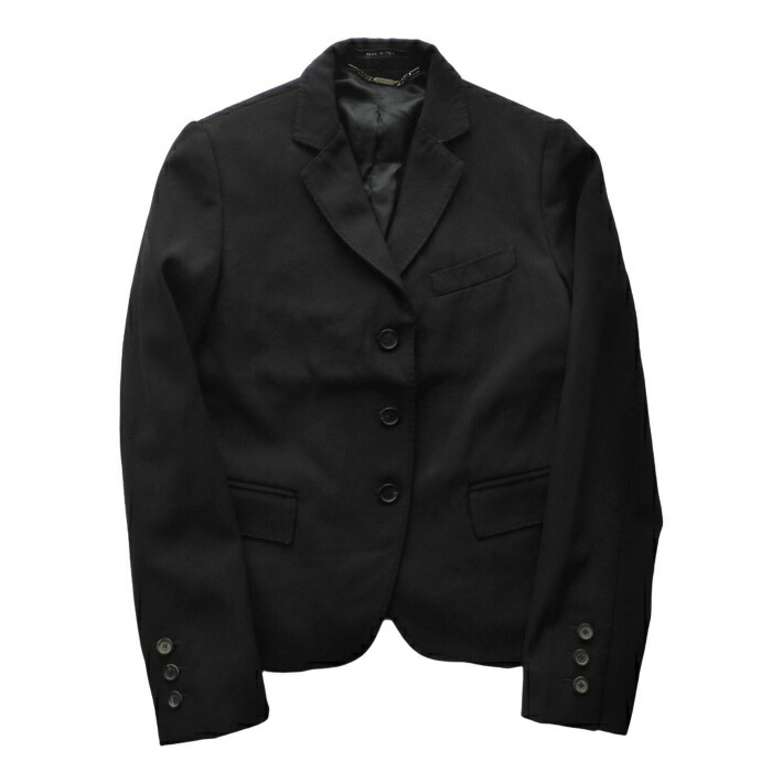 【SALE+更に2000円OFFクーポン券でお得！】グッチ （GUCCI） 羊毛 テーラード 上衣 遊撃手丈 #38 黒いこと 207.1543.4207 御召しもの【中古】