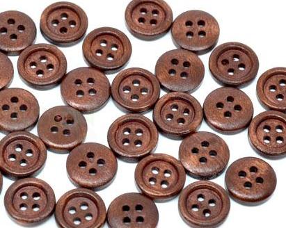 楽天市場 木のボタン150個入木製ボタン ダークブラウン ウッドボタンセット手芸 スクラップブッキングやプレゼントラッピング デコレーションにもアレンジ 15mmサイズパック アンティーク手芸 レネット