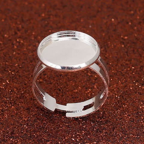 リング指輪ベース台1個入ミール皿タイプアクセサリーパーツジュエリーパーツレジンセッティング約15号サイズ(調節式)ゆうパケットOK