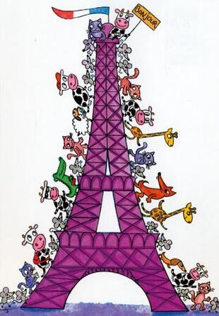 取寄品 ポストカード フランス製 10枚セット エッフェル塔parisパリ デザインメッセージカード 105x148mm 少し豊富な贈り物