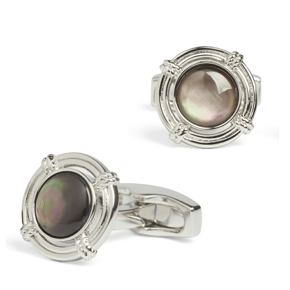 カフスリンク カフリンクス | 黒蝶貝 SIMON CARTER サイモンカーター Grey Mother of Pearl Life Buoy  Cufflink LFBYGRY 折り返し 黒 貝 フォーマル メンズ 成人男性 背広 プルオーバー ブランド名 礼装 御芽出度 二次会 寄りあい 花むこ 差し上げ物 通信販売 貨物輸送無料 【楽ギフ_荷拵え】 CS614-4