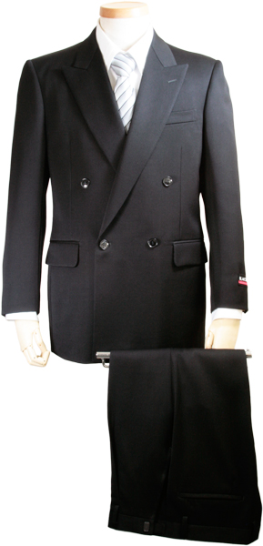 【全品割引】BB2 紳士 ダブル ブラック フォーマル スーツ ワンタック R3880 ブラックスーツ