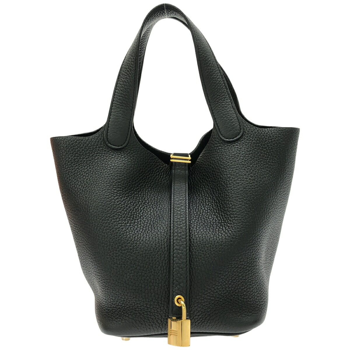 【中古・ほぼ新品に近い】　エルメス　HERMES　ピコタンロックPM　ブラック　トリヨンクレマンス　ゴールド金具　Y刻　ハンドバッグ　レディース｜Luxe Lane