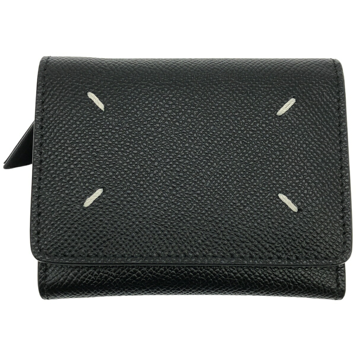 【中古】 【未当て嵌める品】 マルジェラ コンパクトウォレット 4編み目 黒いこと メンズ レディース 紙入れ