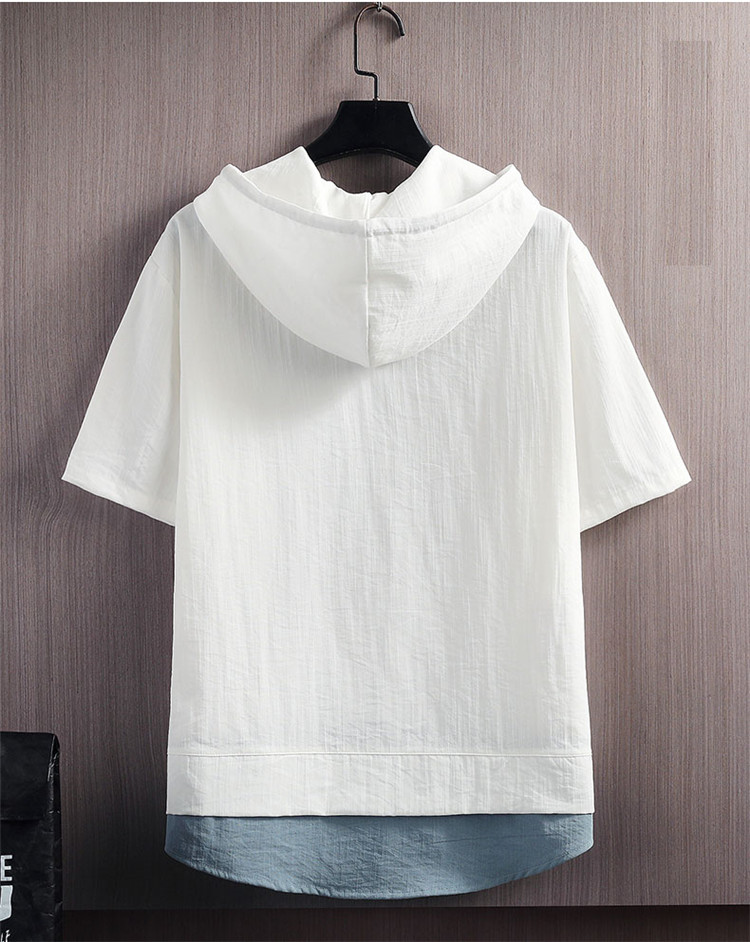 新発売 1 3営業日以内発送 パーカー メンズ 半袖パーカー 半袖 レイヤード風 フード付きtシャツ プルオーバーパーカー 薄手 切り替え 夏服 冷感 トップス おしゃれ シンプル メンズファッション ブルー 白 グレー Taibachlibrary Org Uk