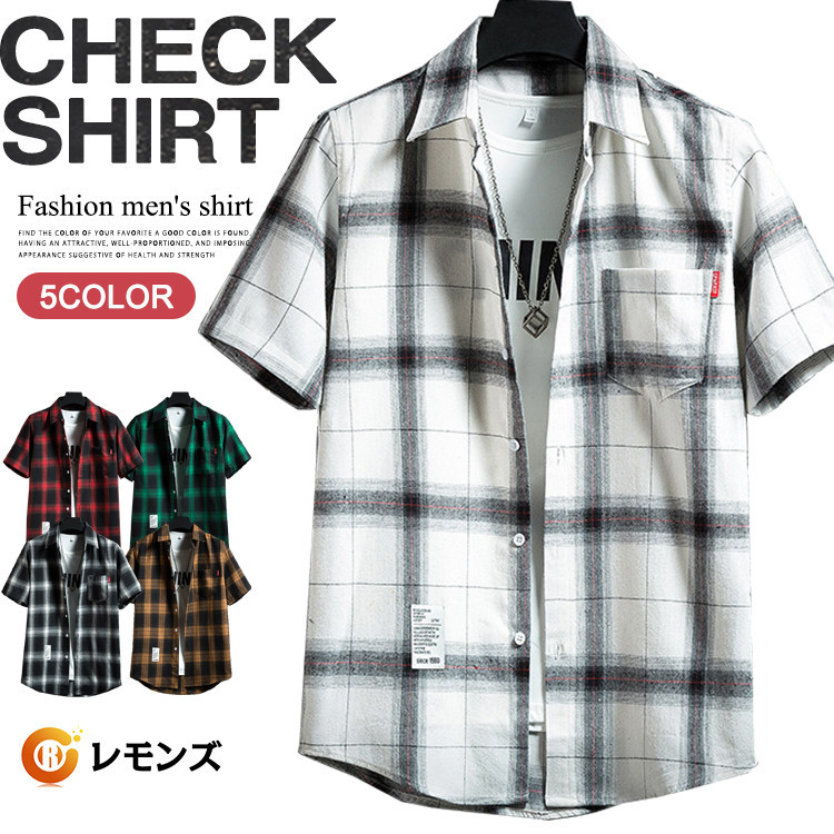 楽天市場】半袖 チェックシャツ メンズ,チェック,シャツ,夏,春