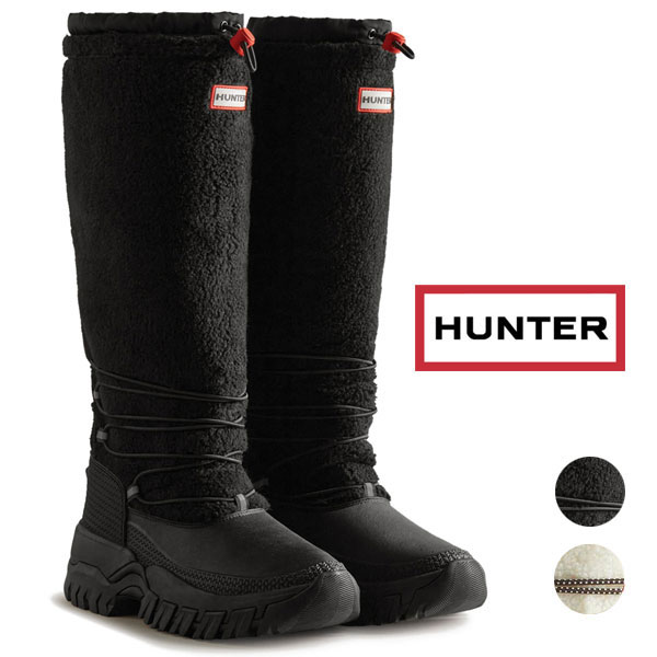 国内置き目品 HUNTER 山立ち レディース 壱弗 ビーガン シアリング インシュレイティド トール 白いもの ブーツ 防寒 雨合羽 ウィンターシューズ 黒いこと 白いこと WFT2204
