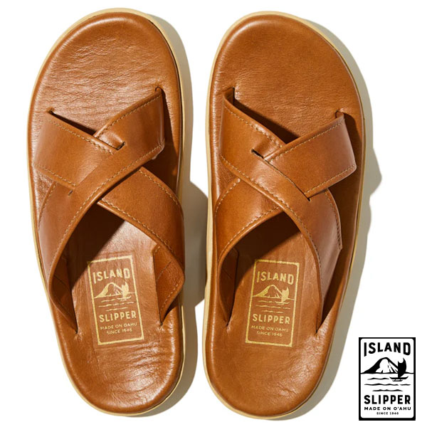 アイランドスリッパ Island Slipper PT223 レザー クロスサンダル バフ ブラウン メンズ レディース