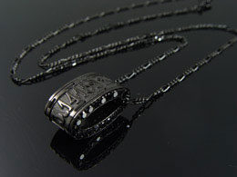 KENBLOOD ケンブラッドダイヤモンド＆CZオーバルペンダント ネックレス ブラック【KP-300】【SilentMajority】【メンズ レディース・ユニセックスモデル】