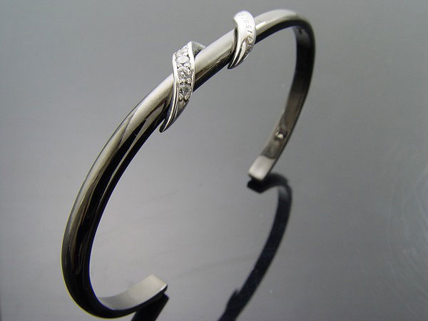 KENBLOOD ケンブラッド パヴェストーンシルバーバックル 4cm幅レザーブレスレット シルバー (KL-03) (メンズモデル) KENBLOOD ケンブラッド パヴェストーンシルバーバックル 4cm