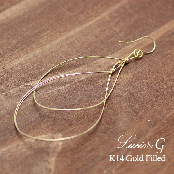 Lucie&G ルシー・アンジー K14GF・トリプルペアシェイプ・フックピアス 【GFP-1022】【ゴールドフィルド 日本生産 ティアドロップ by boe バイボー好きな方にもオススメ】】【