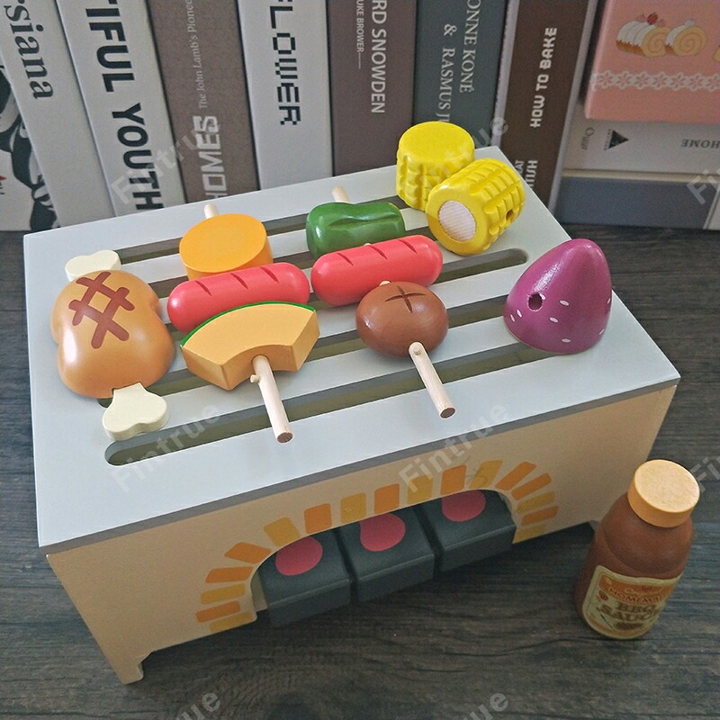 おままごと キッチンセット 木製 バーベキュー BBO おもちゃ 安全 ごっこ遊び 調理器具 食器 台所 野菜 お肉 切る玩具 子供用 男の子 女の子 誕生日 クリスマス プレゼント 入園祝い 父の日 5,985円