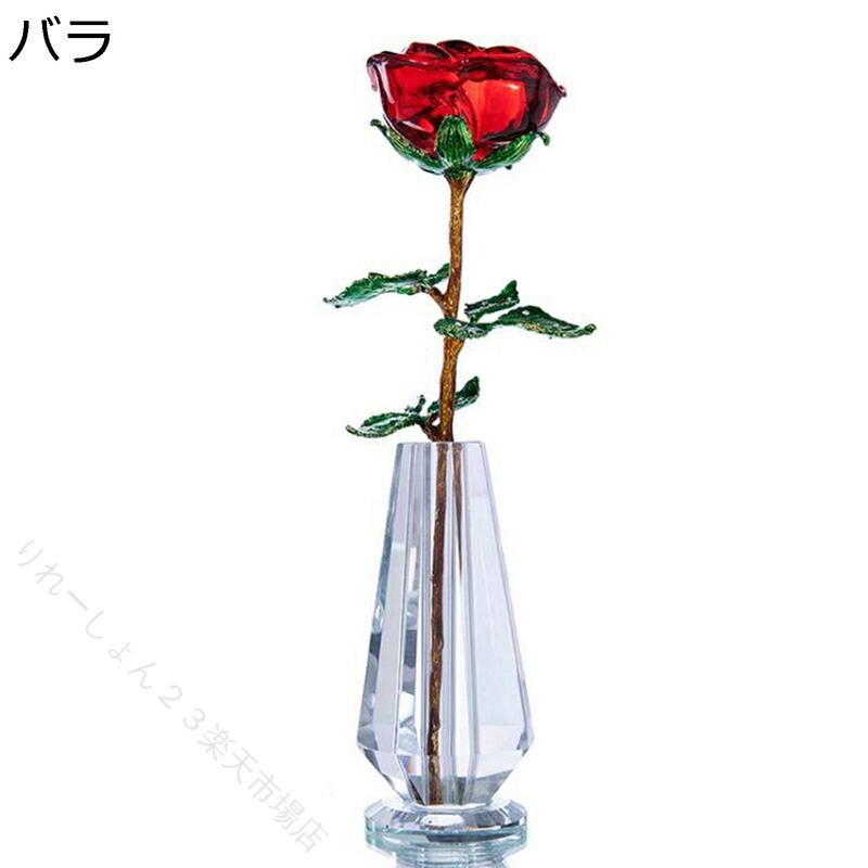 ローズ 結晶硝子 造花 室内装飾 花立て付き添い人 真っ赤薔薇 一緒になる祝する日 妻 差し上げ物k9 薔薇花 結晶 枯れない花 硝子捏ち上げる 飾りつけ 石英花 硝子御花 生まれ落ちる日差し上げ物亭主もち 意中の女への差し上げ物