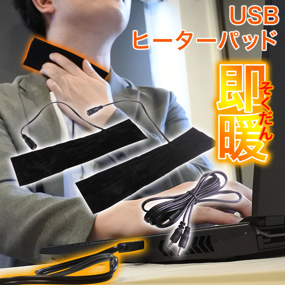 楽天市場 スーパーsale 10 Off ヒーターパッド 2連タイプ 加熱シート 電熱ヒーター Usb ヒーター シートヒーター 5v 2aに適用 モバイルバッテリー 男女兼用 手 足 足元ヒーター 冷え性 サンエスライン 楽天市場店