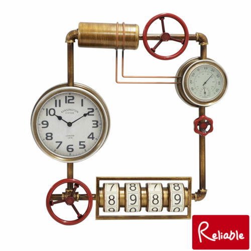 steampunk/スチームパンク ウォールクロックwithダイアル（ホワイト） 時計 掛時計 【Y146】｜インテリア通販Ｒｅｌｉａｂｌｅ