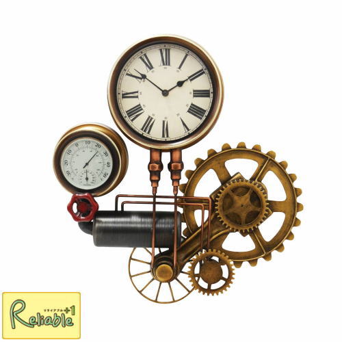 steampunk スチームパンクウォールクロック （ホワイト） 時計 【Y145】｜リライアブルプラス1