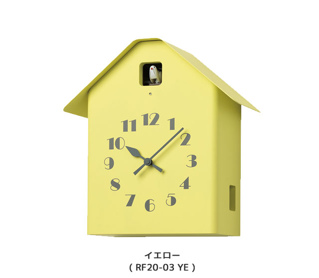 レムノスLemnosDachsCuckooダックスカッコーイエロー(RF20-03YE)ブルー(RF20-03BL)グレー(RF20-03GY)デザイナーズ時計鳩時計バード鳥時計掛け時計置き時計タカタレムノス