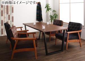 ダイニングセット（テーブル\u0026ソファ） ヴィンテージスタイル ソファダイニングセット 4人 5点セット(テーブル+1Pソファ4脚) W120