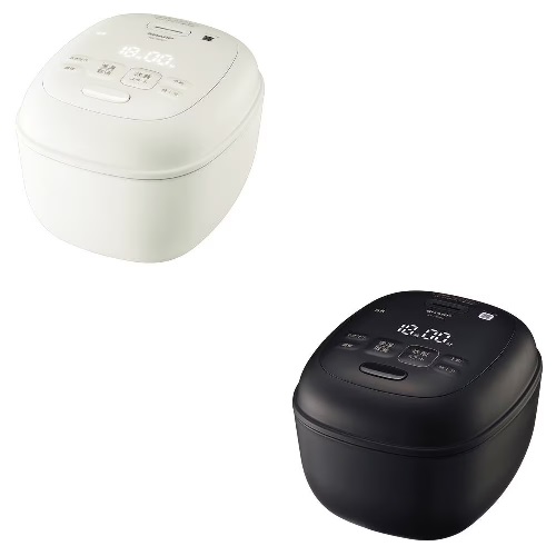 シャープ 炊飯器 KSCS05J | SHARP ジャー炊飯器 3mm厚釜＆球面炊き 3合炊き ホワイト ブラック【最大3,000円OFFクーポン配布中｜20日P2倍】｜リリー（relie）