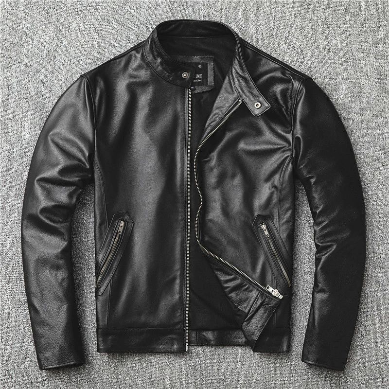 高級 新品 本革 ラム革 バイク ジャケット メンズ ライダース レザー 革ジャン 黒 S ～ 4XL サイズ 選択可 バイク ウェア