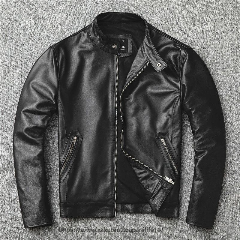 御前上等 新品 本革 子ヒツジ革 自動二輪車 上衣 メンズ ライダース なめし革 革ジャン 黒 S ～ 4XL 大きさ 選りわける可 自動二輪車 お召しもの
