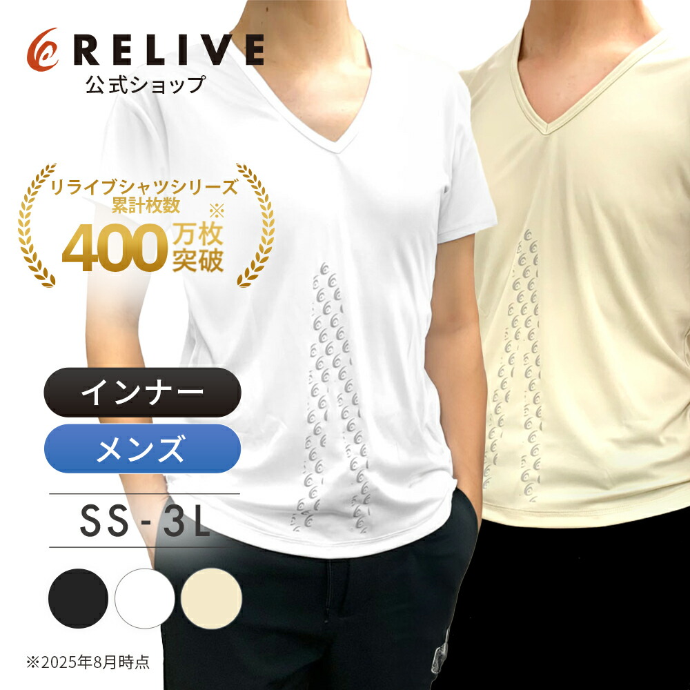 新品 リライブシャツ 3Lサイズ 半袖 男女兼用 リカバリーウェア2枚 RELIVE（リライブ） リライブシャツ スポーツタイプ 男女兼用 冷感 UV