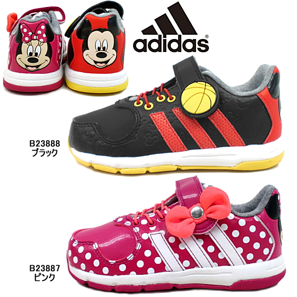 楽天市場 アディダス Adidas インファント Disney M M Cf I B238 B237 ディズニー ミニー ミッキー かかとに付いた大きな顔が特徴 黒 スニーカー 靴激安通販 Reload